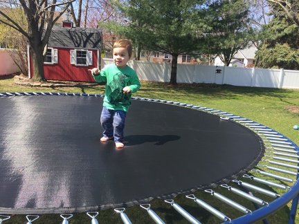 JB first to test out new trampoline
